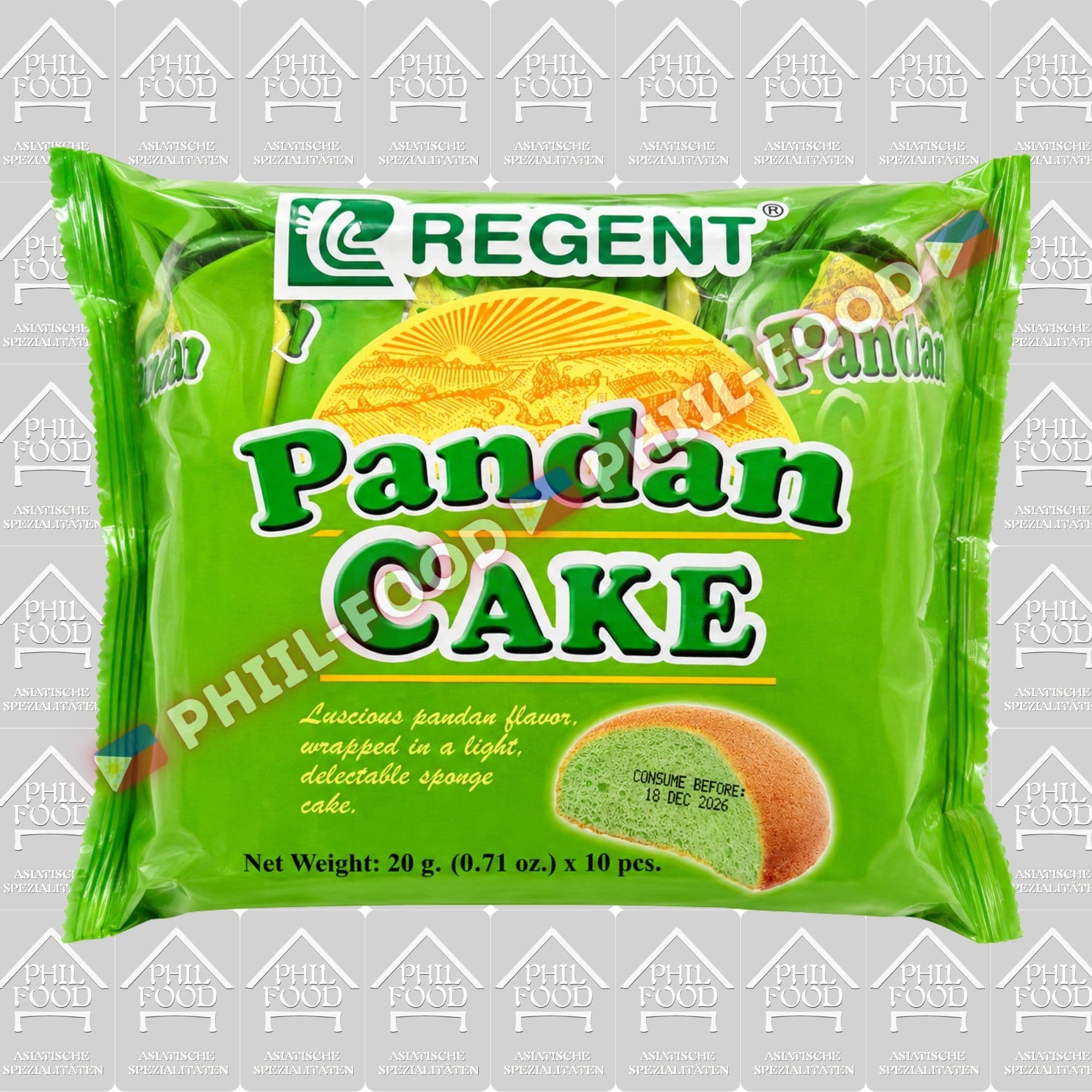 Regent Pandan Cake – 20g x 10 pcs