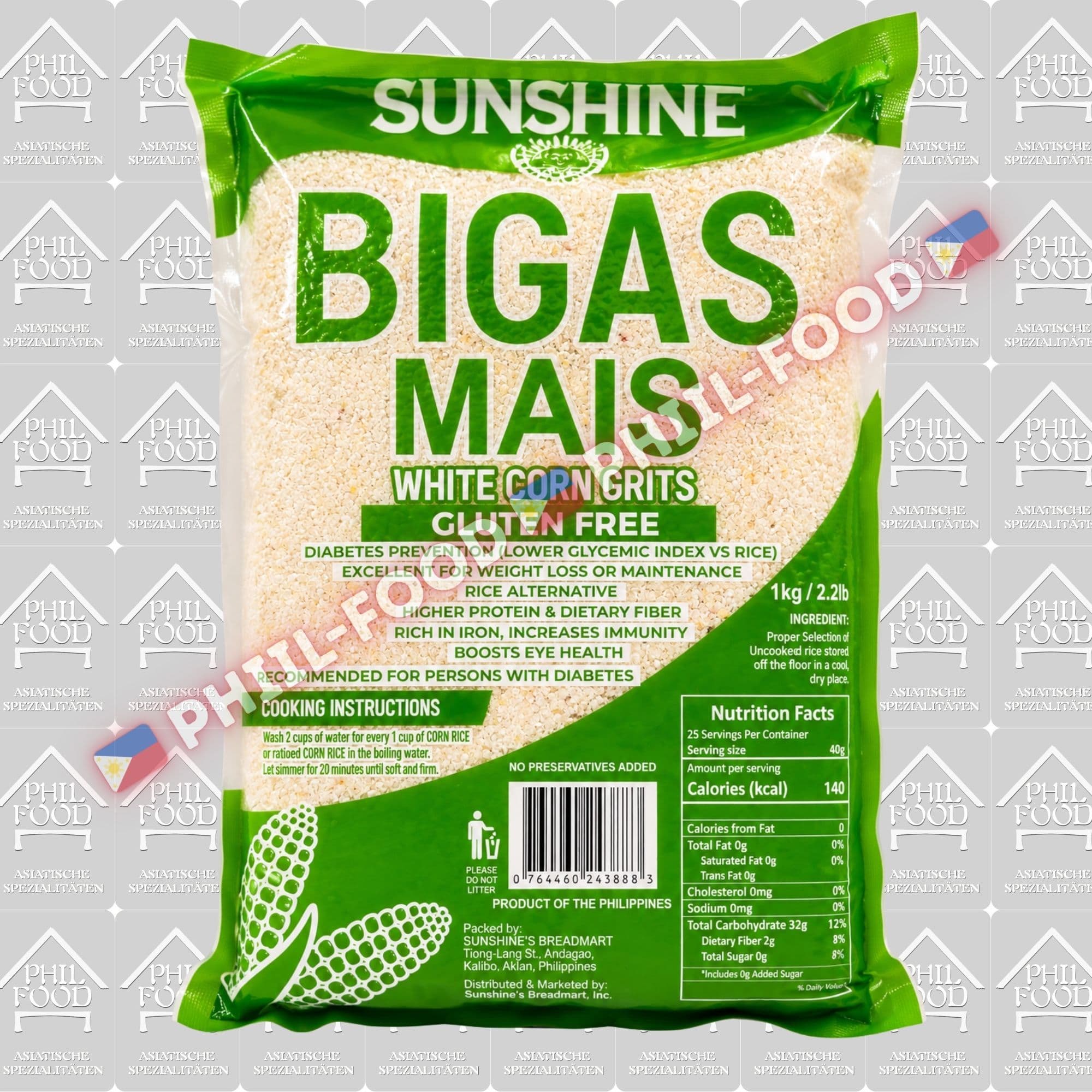 Sunshine Bigas Mas (White Corn Grits) – 1kg