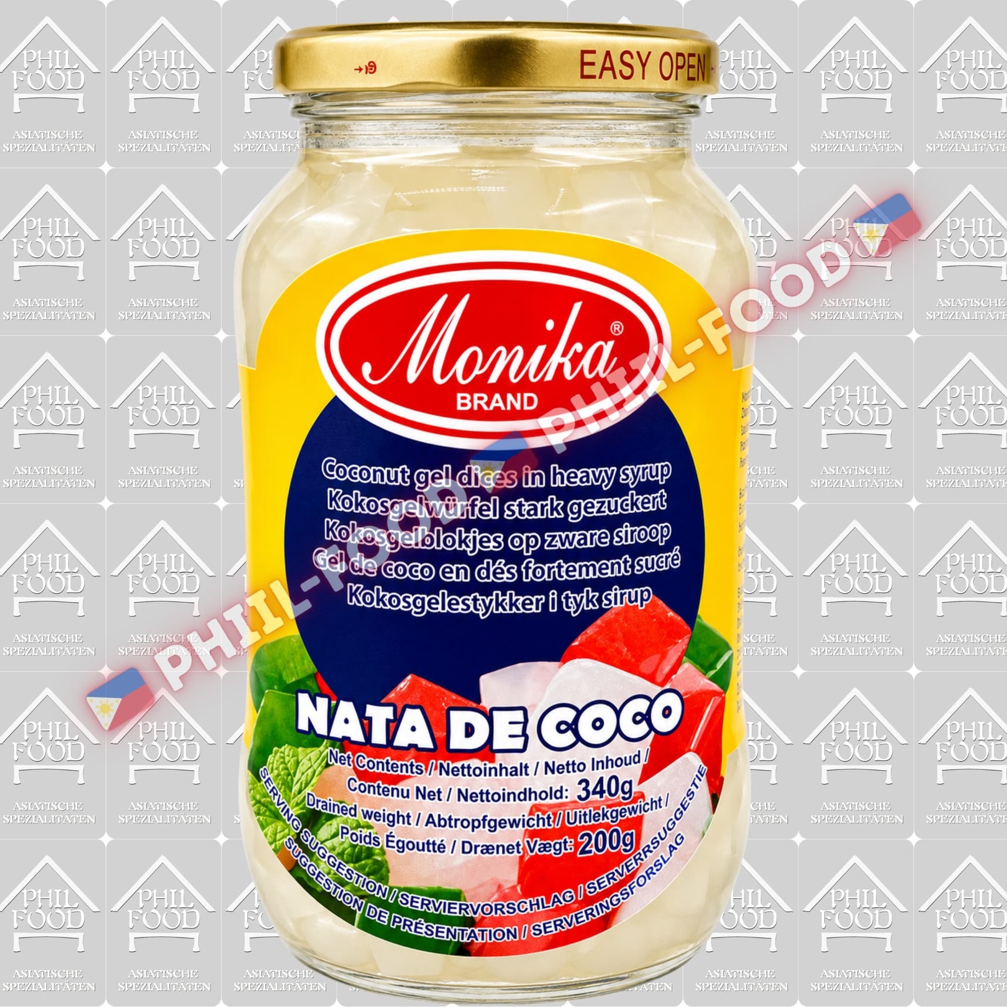 Monika Brand Nata de Coco (Coconut Gel Cubes in Heavy Syrup) – 340g