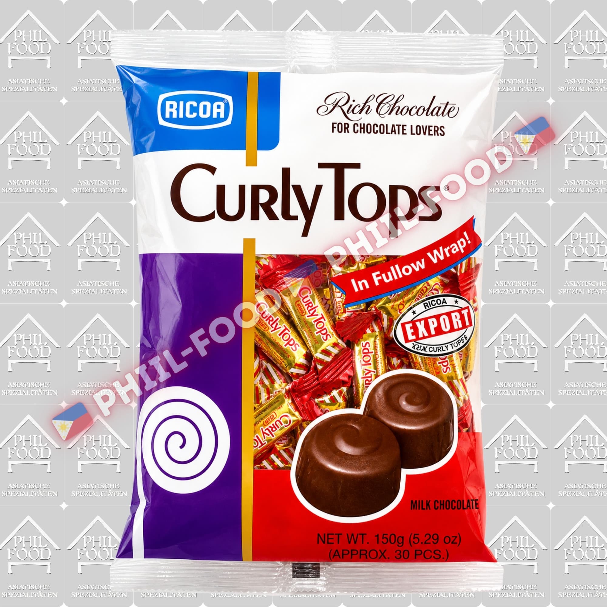 Ricoa Curly Tops Milk Chocolate