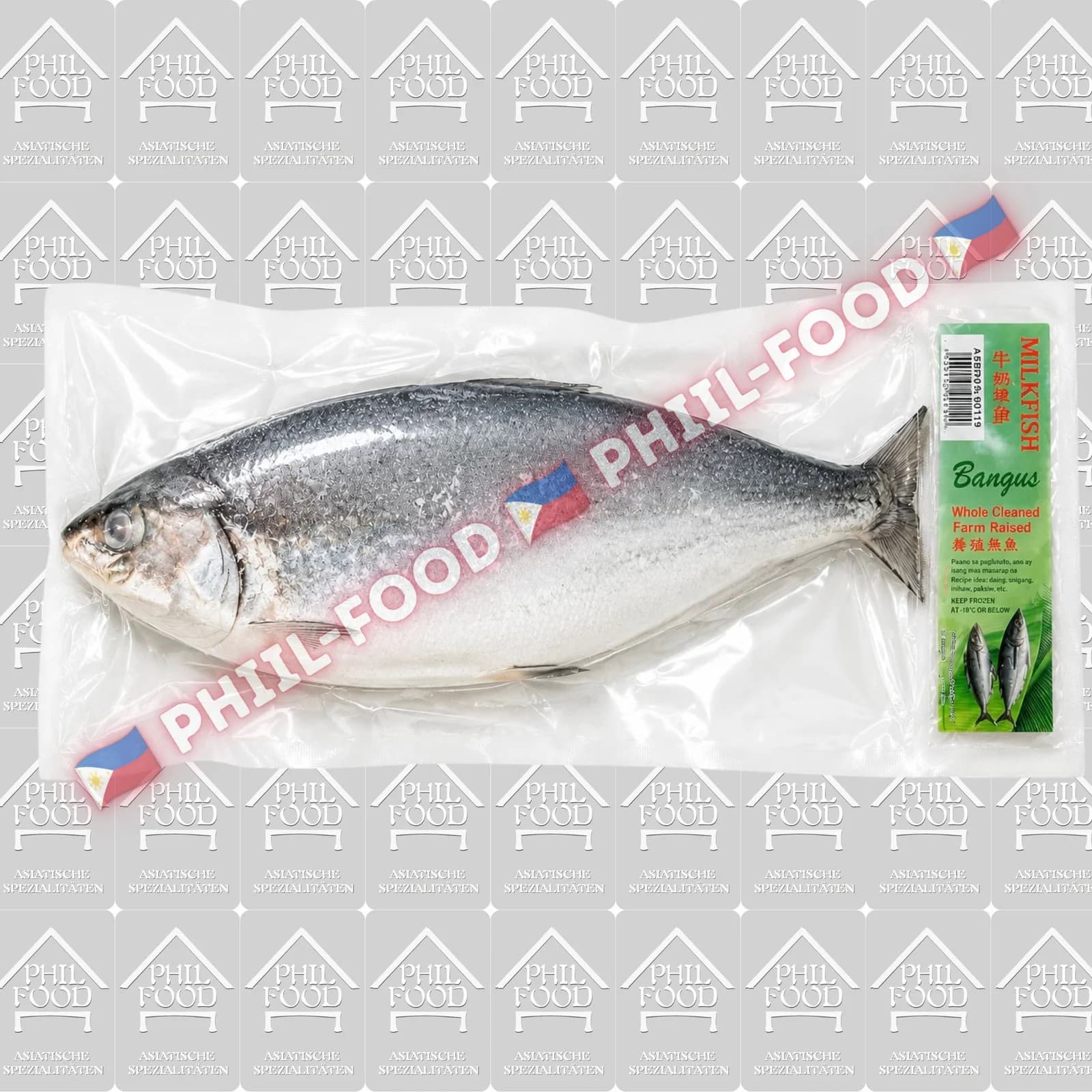 Whole Cleaned Milkfish (Bangus), Frozen (ca. 600 g)